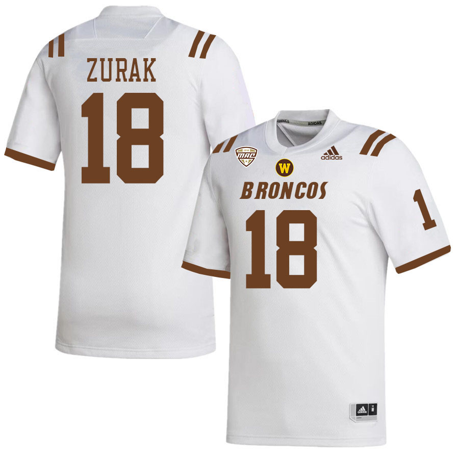 #18 Luka Zurak Western Michigan Broncos College Football Jerseys Stitched-White